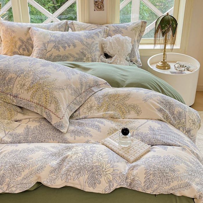 91家纺网 家纺一手货源 找家纺 宜家坊 2024秋冬新款全棉超柔加厚生态磨毛四件套 影兰