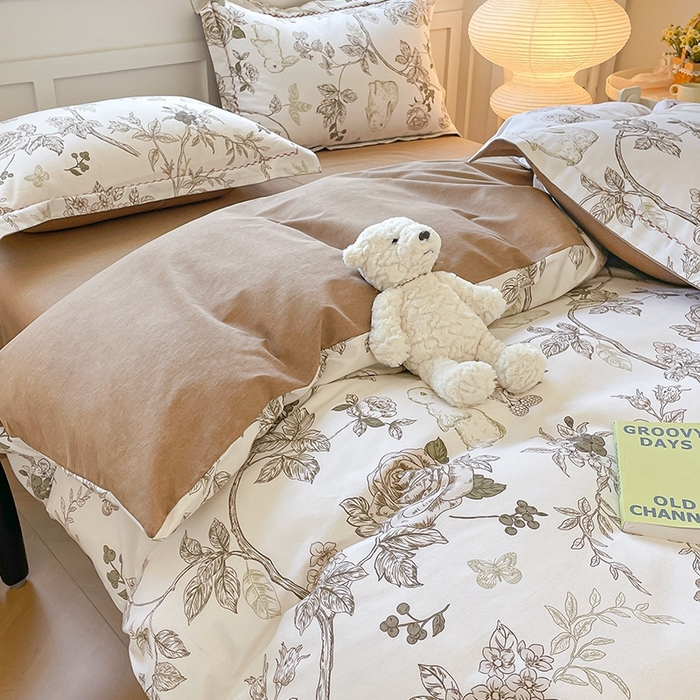 91家纺网 家纺一手货源 找家纺 宜家坊 2024秋冬新款全棉超柔加厚生态磨毛四件套 米兰风情