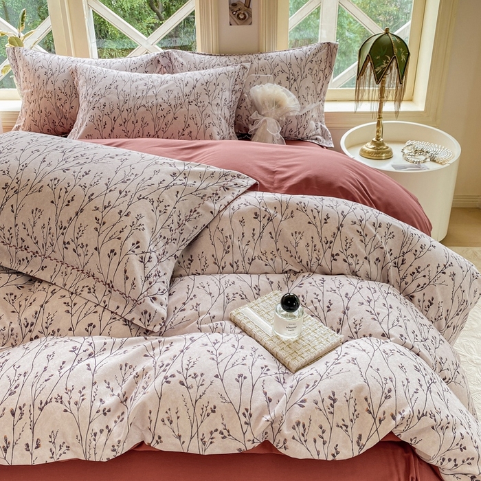 91家纺网 家纺一手货源 找家纺 宜家坊 2024秋冬新款全棉超柔加厚生态磨毛四件套 思睿