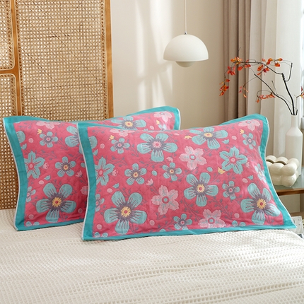 91家纺网 家纺一手货源 找家纺 （总）朴尔家纺-毛巾被 2024新款全棉色织提花宽边定位四层纱布枕巾