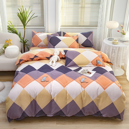 91家纺网 家纺一手货源 找家纺 （总）梦卓家纺 新款直播加厚植物羊绒四件套高克重磨毛跨境四件套 大量现货