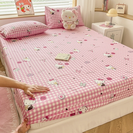 91家纺网 家纺一手货源 找家纺 （总）2024新款正版授权全棉三丽鸥系列纯棉斜纹13372单品床笠三件套