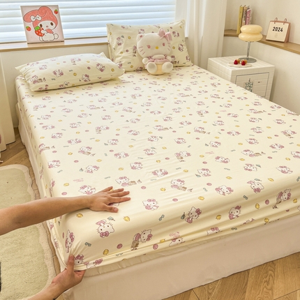 91家纺网 家纺一手货源 找家纺 （总）2024新款正版授权全棉三丽鸥系列纯棉斜纹13372单品床笠三件套