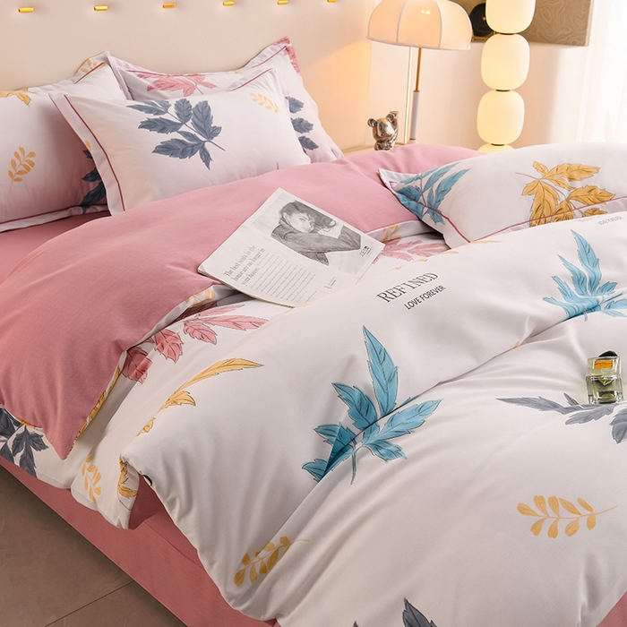 91家纺网 家纺一手货源 找家纺 润淳 2025新直播加厚活性磨毛四件套纯棉三件套 声声蔓 绿