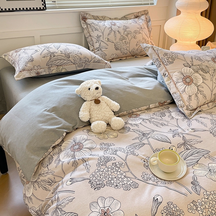 91家纺网 家纺一手货源 找家纺 宜家坊 2024秋冬新款全棉超柔加厚生态磨毛四件套 莫妮卡