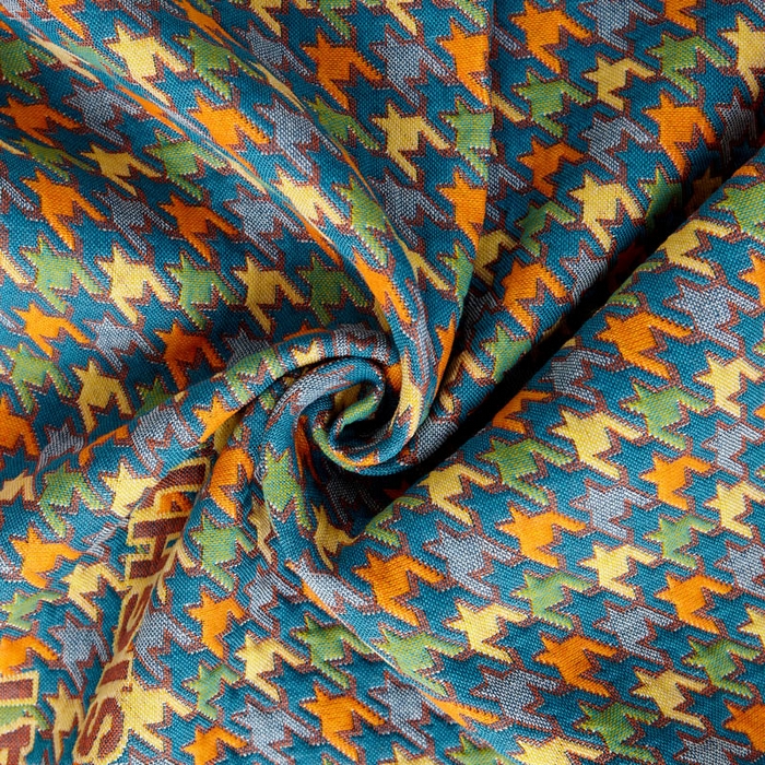 91家纺网 家纺一手货源 找家纺 朴尔家纺-毛巾被 2024新款全棉四层纱布色织提花宽边时尚枕巾系列 千鸟小熊-蓝