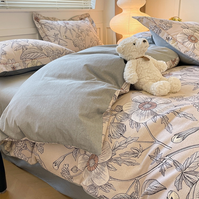 91家纺网 家纺一手货源 找家纺 宜家坊 2024秋冬新款全棉超柔加厚生态磨毛四件套 莫妮卡