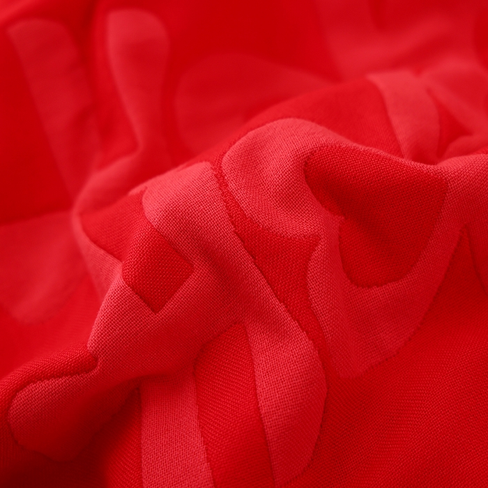 91家纺网 家纺一手货源 找家纺 2024新款全棉六层纱布大红色婚庆加厚透气枕巾52*78cm一对 恩爱百年