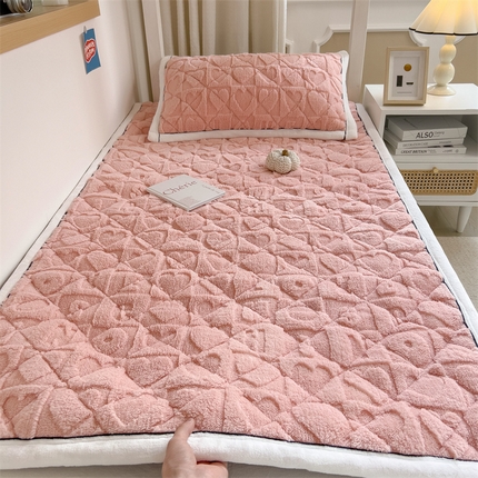 91家纺网 家纺一手货源 找家纺 （总）乐家欣 2024新款A类针织绒夹棉床垫床褥垫系列-单人