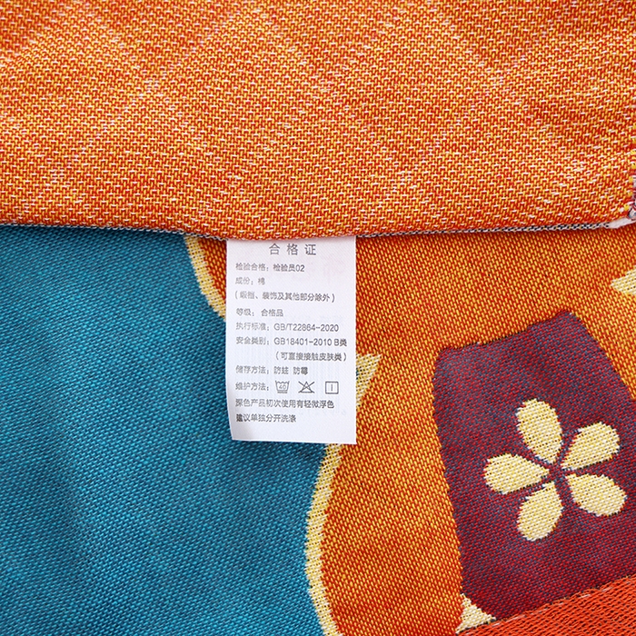 91家纺网 家纺一手货源 找家纺 朴尔家纺-毛巾被 2024新款色织定位提花纯棉四层纱布枕巾 百变熊仔-蓝