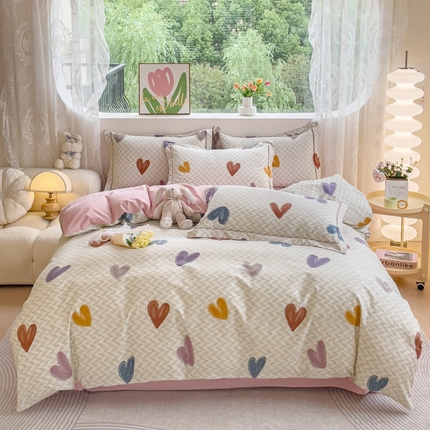 91家纺网 家纺一手货源 找家纺 （总）宜家坊 2024秋冬新款全棉超柔加厚生态磨毛四件套