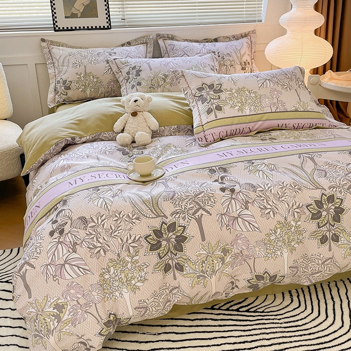 91家纺网 家纺一手货源 找家纺 宜家坊 2024秋冬新款全棉超柔加厚生态磨毛四件套 米莉亚