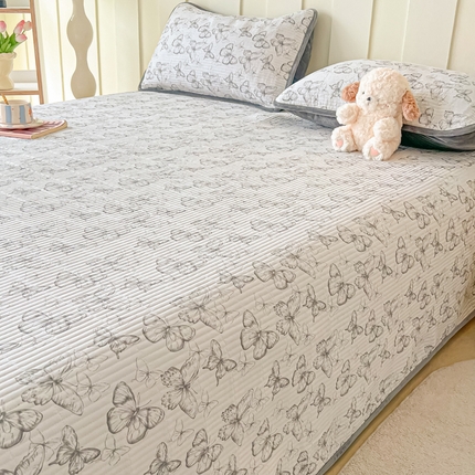 91家纺网 家纺一手货源 找家纺 玉海棠 玉海棠 2024新款针织棉加绒床盖 梦蝶