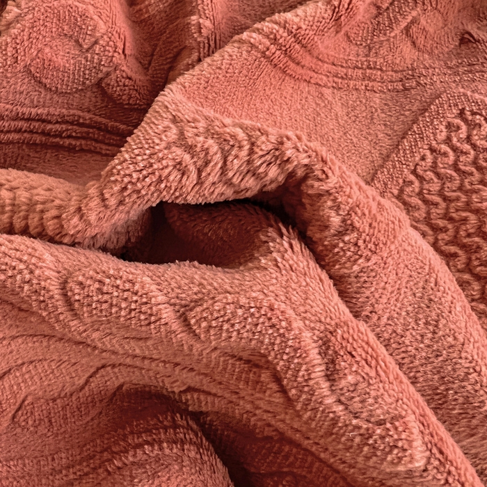 91家纺网 家纺一手货源 找家纺 2024秋冬新款全消光拼角雕花绒牛奶绒四件套 慕丝-奶油橙