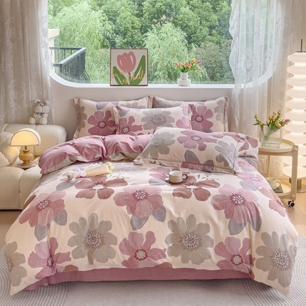 91家纺网 家纺一手货源 找家纺 （总）宜家坊 2024秋冬新款全棉超柔加厚生态磨毛四件套