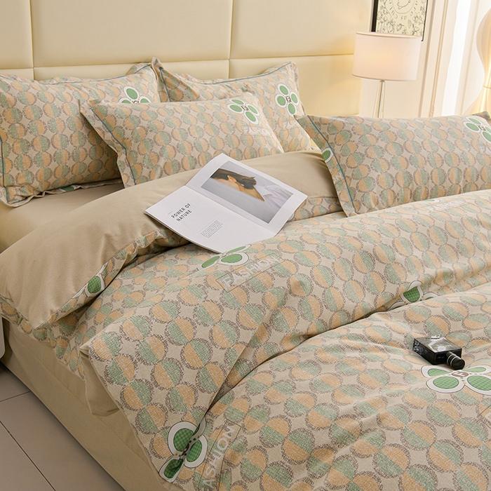 91家纺网 家纺一手货源 找家纺 润淳 2025新直播加厚活性磨毛四件套纯棉三件套 如伊 咖