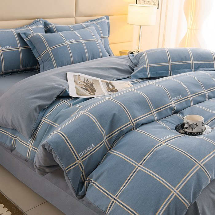 91家纺网 家纺一手货源 找家纺 润淳 2026新直播加厚活性磨毛四件套纯棉三件套 阿黛尔 蓝