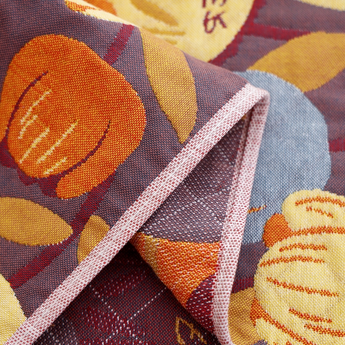 91家纺网 家纺一手货源 找家纺 朴尔家纺-毛巾被 2024新款色织定位提花纯棉四层纱布枕巾 浪漫郁金香-咖