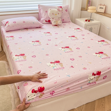 91家纺网 家纺一手货源 找家纺 （总）2024新款正版授权全棉三丽鸥系列纯棉斜纹13372单品床笠三件套