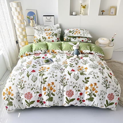 91家纺网 家纺一手货源 找家纺 梦卓家纺 2025新款直播加厚植物羊绒四件套高克重磨毛跨境四件套 大量现货浅香