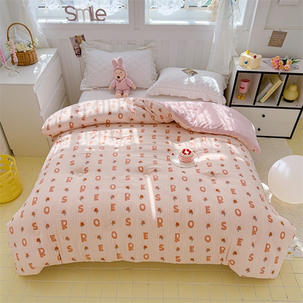 蓝冰家纺 2024新款泡芙印花冬被被子被芯 爱心玫瑰