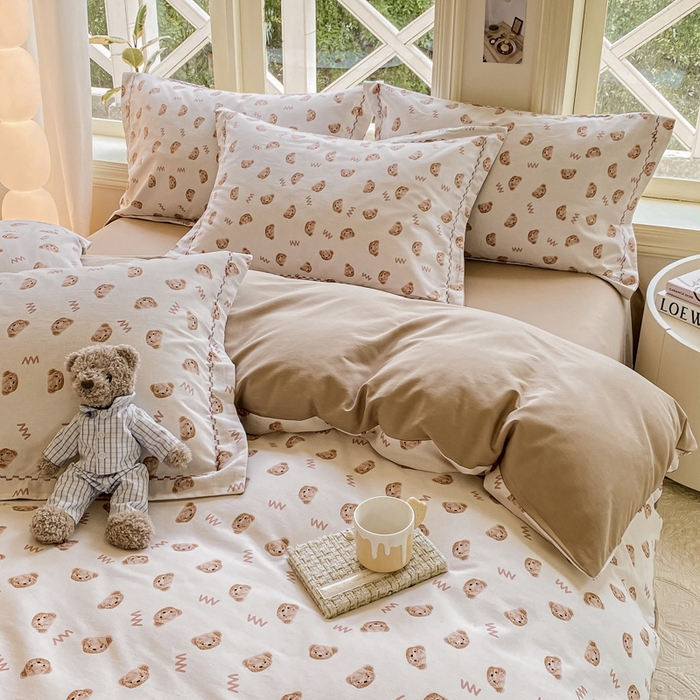 91家纺网 家纺一手货源 找家纺 宜家坊 2024秋冬新款全棉超柔加厚生态磨毛四件套 维尼