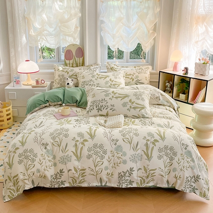 世爵家纺 2025新款亲肤印花磨毛四件套 山谷兰草