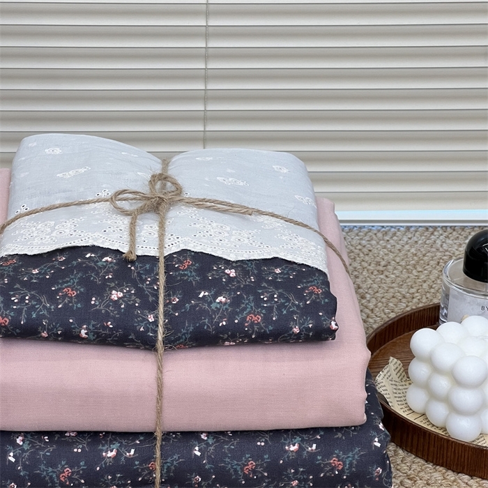 91家纺网 家纺一手货源 找家纺 2024新款全棉印花双层纱四件套--蕾丝花边款 不止玫瑰