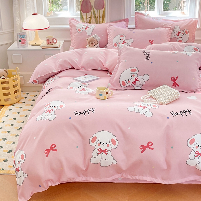 91家纺网 家纺一手货源 找家纺 世爵家纺 2025新款亲肤印花磨毛四件套 温暖萌宝