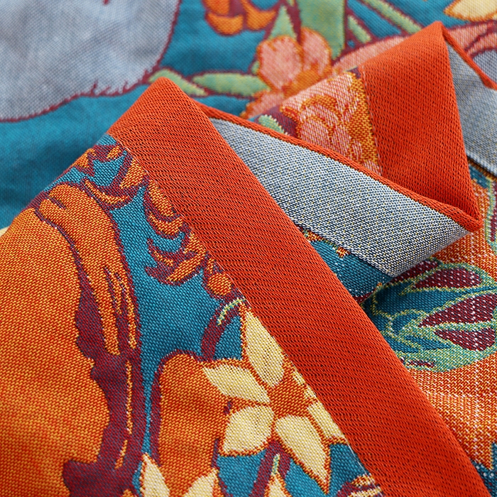 91家纺网 家纺一手货源 找家纺 朴尔家纺-毛巾被 2024新款色织定位提花纯棉四层纱布枕巾 爱情来临-蓝