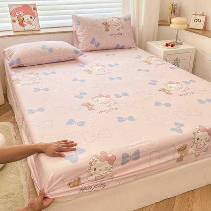 91家纺网 家纺一手货源 找家纺 （总）2024新款正版授权全棉三丽鸥系列纯棉斜纹13372单品床笠三件套