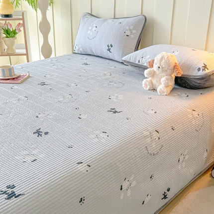 91家纺网 家纺一手货源 找家纺 玉海棠 玉海棠 2024新款针织棉加绒床盖 史努比-灰