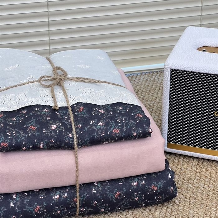 91家纺网 家纺一手货源 找家纺 2024新款全棉印花双层纱四件套--蕾丝花边款 不止玫瑰