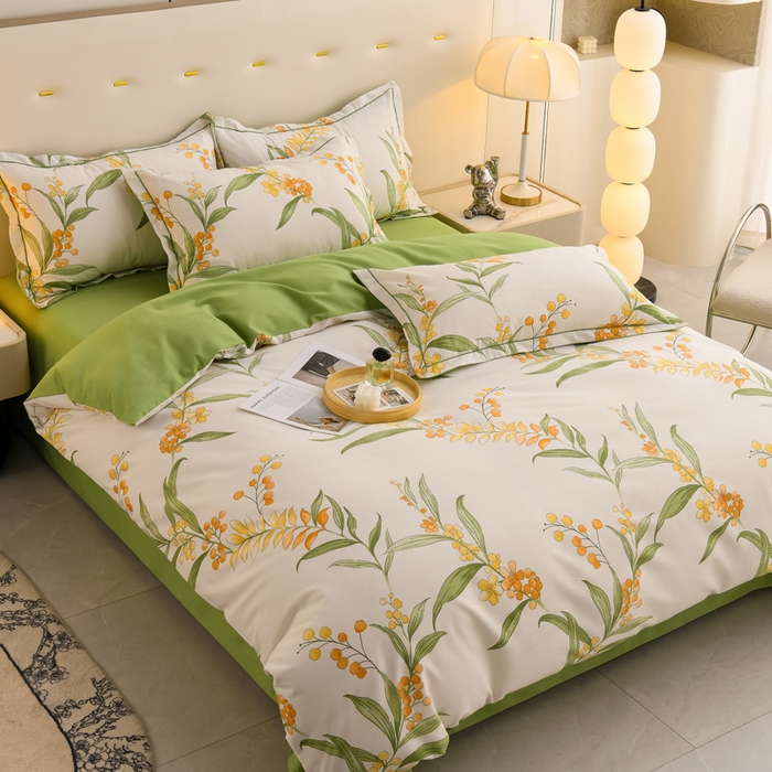 91家纺网 家纺一手货源 找家纺 润淳 2025新直播加厚活性磨毛四件套纯棉三件套 茵曼 绿