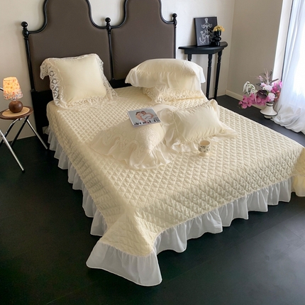 91家纺网 家纺一手货源 找家纺 （总）吾欢心 2025新款公主风雪纺边四季通用夹棉床盖