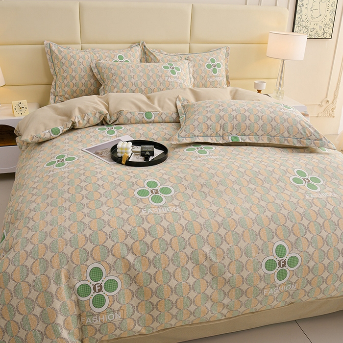 91家纺网 家纺一手货源 找家纺 润淳 2025新直播加厚活性磨毛四件套纯棉三件套 如伊 咖