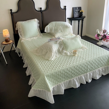 91家纺网 家纺一手货源 找家纺 （总）吾欢心 2025新款公主风雪纺边四季通用夹棉床盖