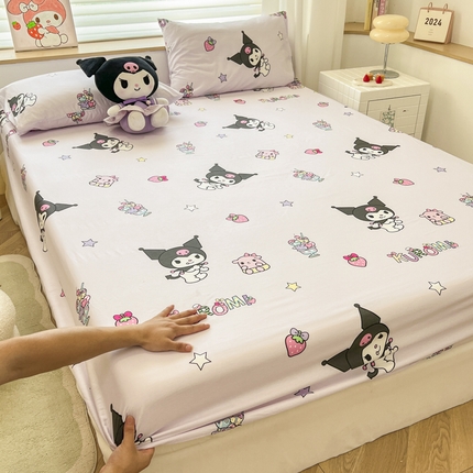 91家纺网 家纺一手货源 找家纺 （总）2024新款正版授权全棉三丽鸥系列纯棉斜纹13372单品床笠三件套