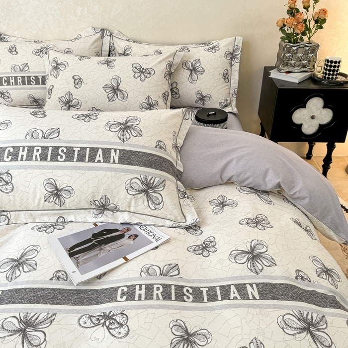 91家纺网 家纺一手货源 找家纺 凌鼎 2025新款100%全棉生态磨毛四件套系列1 淡雅华花