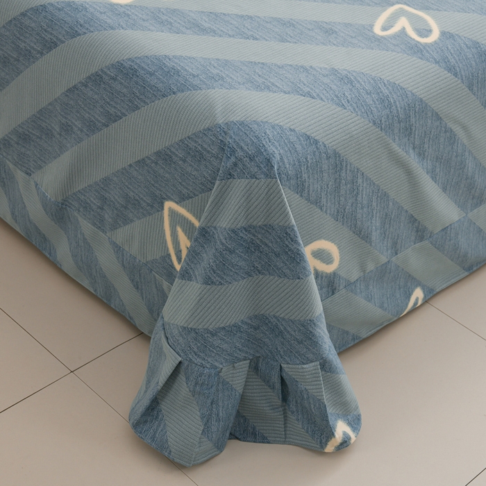 91家纺网 家纺一手货源 找家纺 润淳 2025新直播加厚活性磨毛四件套纯棉三件套 一心一意 蓝