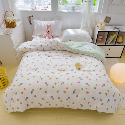 蓝冰家纺 2024新款泡芙印花冬被被子被芯 七彩蝴蝶