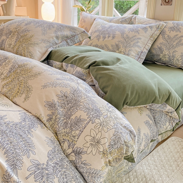 91家纺网 家纺一手货源 找家纺 宜家坊 2024秋冬新款全棉超柔加厚生态磨毛四件套 影兰