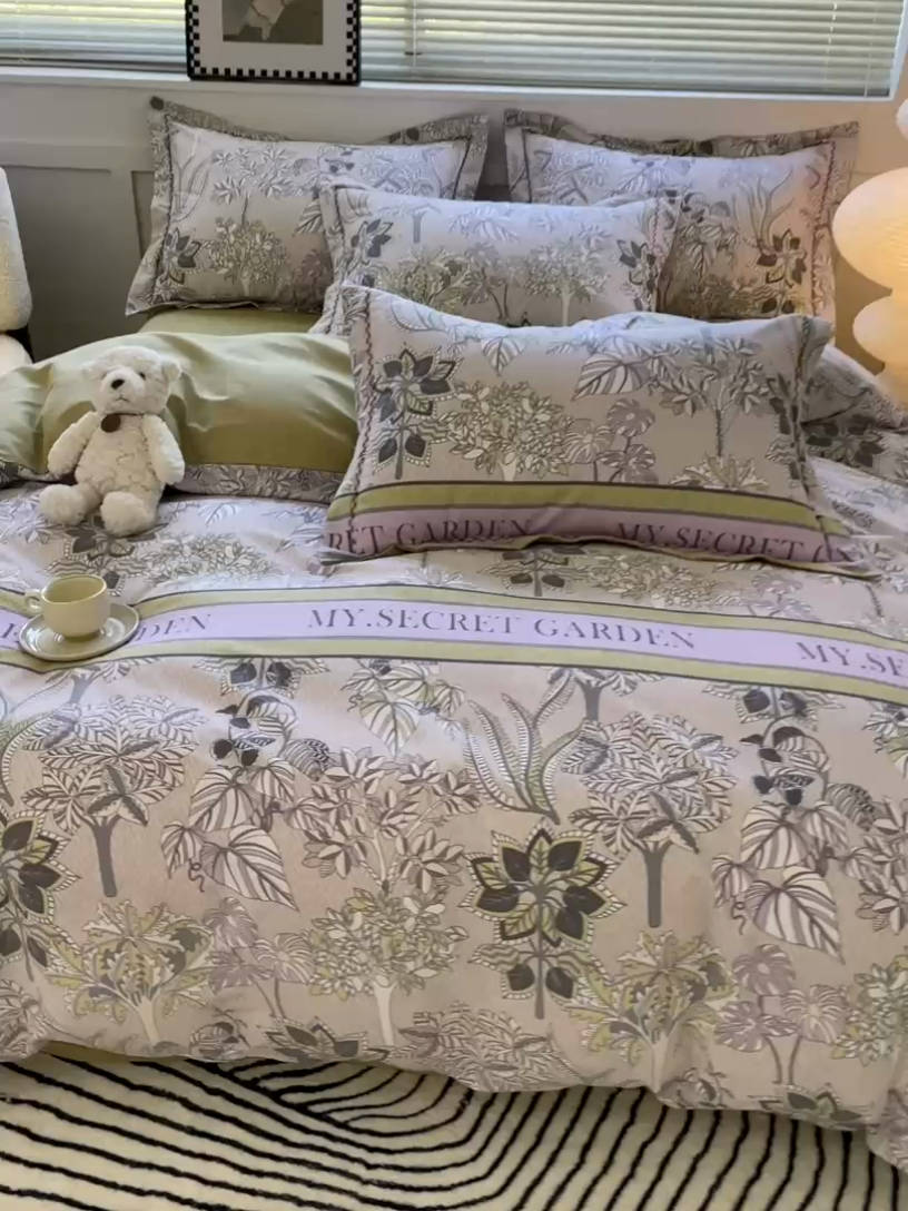 91家纺网 家纺一手货源 找家纺 宜家坊 2024秋冬新款全棉超柔加厚生态磨毛四件套 米莉亚