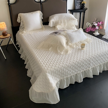 91家纺网 家纺一手货源 找家纺 （总）吾欢心 2025新款公主风雪纺边四季通用夹棉床盖