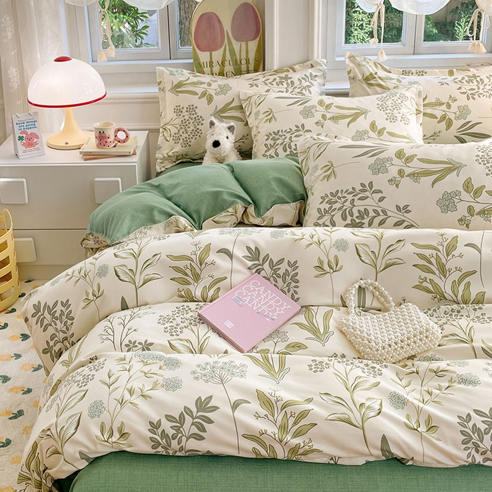 91家纺网 家纺一手货源 找家纺 世爵家纺 2025新款亲肤印花磨毛四件套 山谷兰草