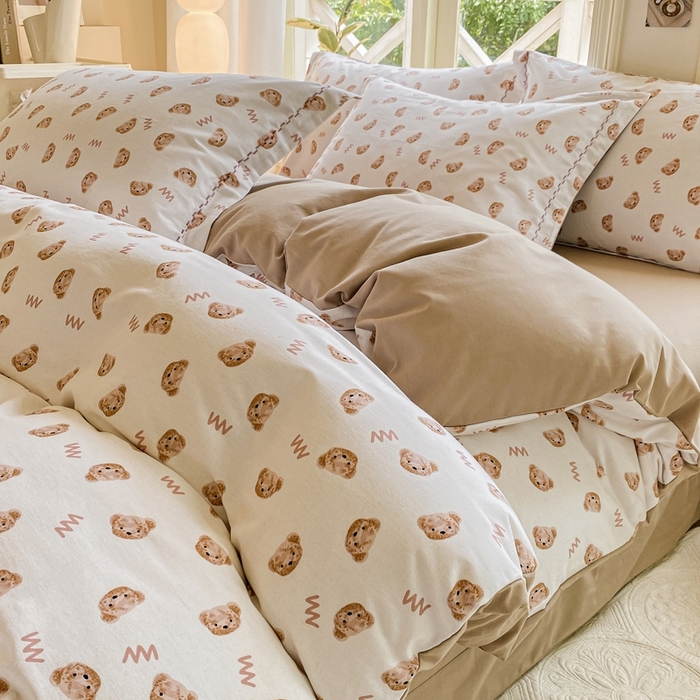 91家纺网 家纺一手货源 找家纺 宜家坊 2024秋冬新款全棉超柔加厚生态磨毛四件套 维尼