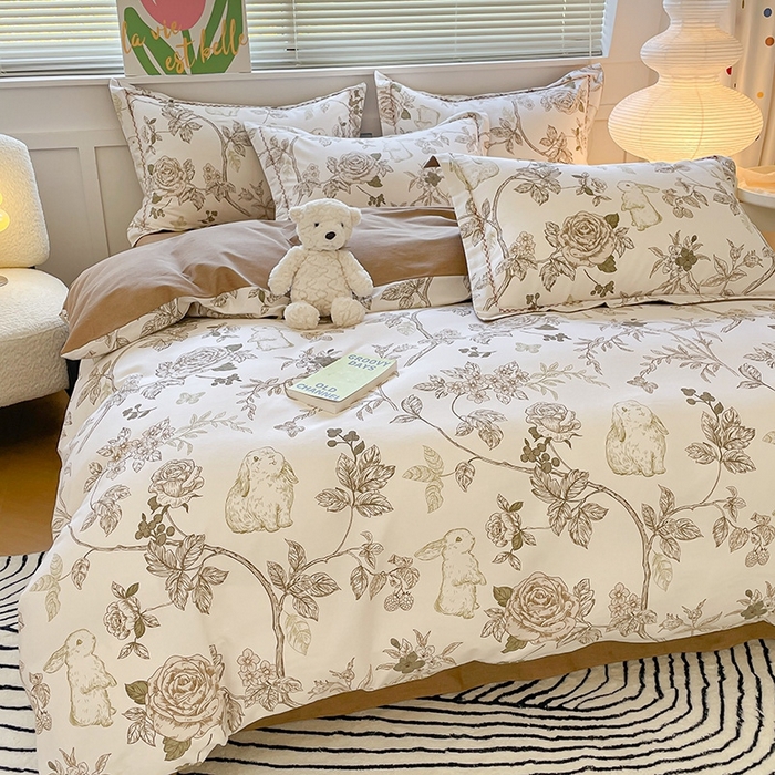 91家纺网 家纺一手货源 找家纺 宜家坊 2024秋冬新款全棉超柔加厚生态磨毛四件套 米兰风情