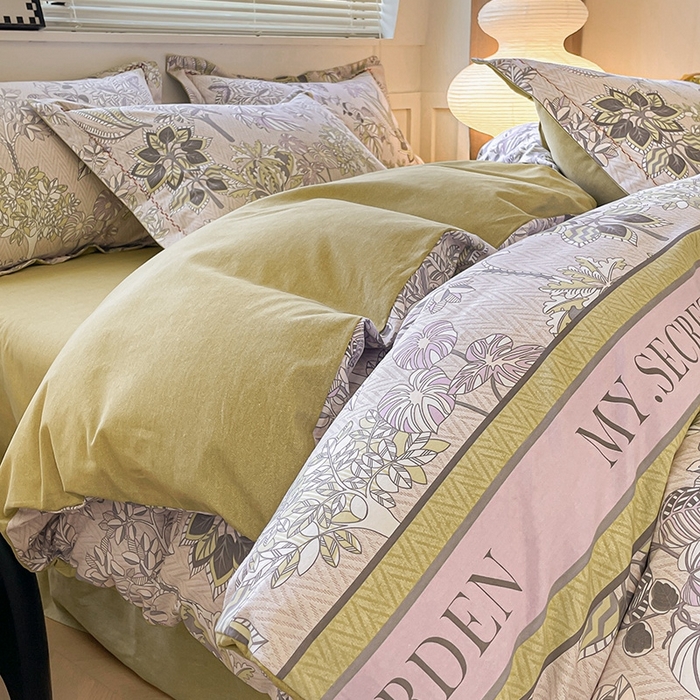 91家纺网 家纺一手货源 找家纺 宜家坊 2024秋冬新款全棉超柔加厚生态磨毛四件套 米莉亚