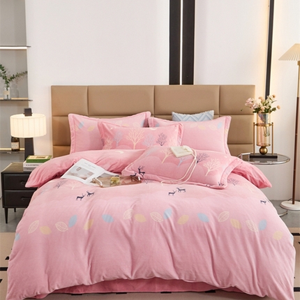 91家纺网 家纺一手货源 找家纺 （总）卡迪亚 2024新款全消光牛奶绒印花四件套