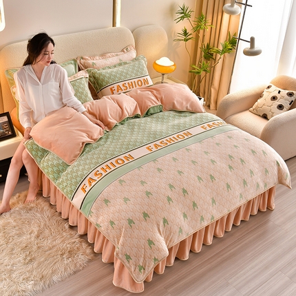 91家纺网 家纺一手货源 找家纺 （总）羽梦2025新款8.5斤牛奶法莱绒金貂法兰绒四件套直播爆款